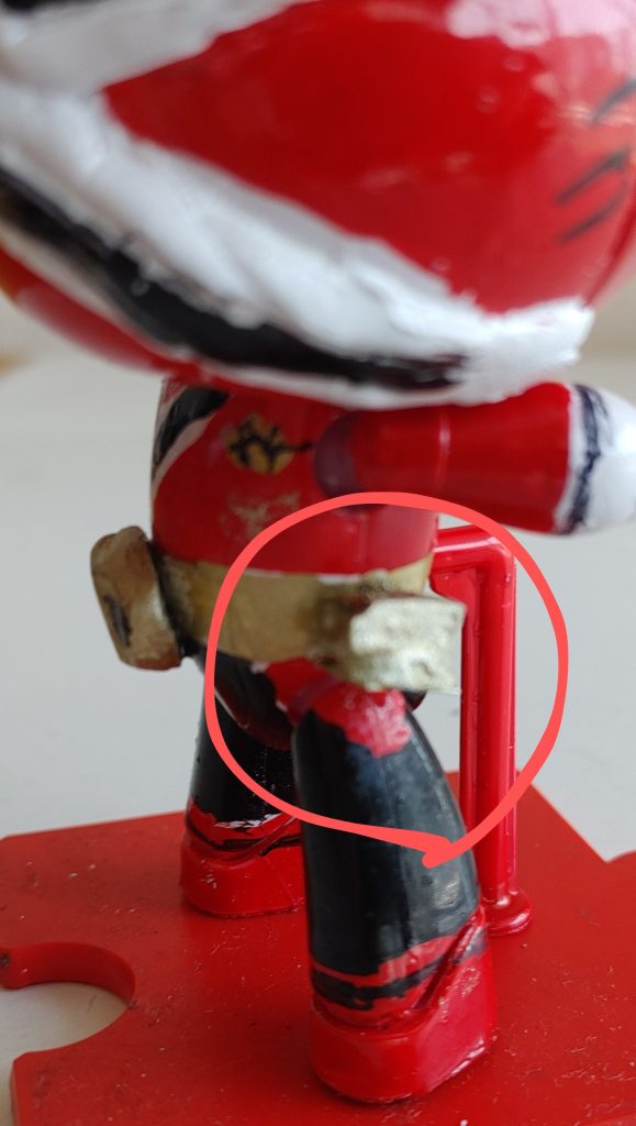 シンケンマル接続部。プラ板の積層に、使用済みアルミホイルの歯。で、シンケンマルと接続可に