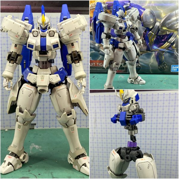 9年ほど前に部分塗装で製作したMGトールギスIIIのリメイクに挑戦します！経年もありフニャフニャの胴体及び股関節を刷新。アクション性向上も兼ねて、中にULTRAMAN SUIT(ティガ　スカイタイプ)のフレームを半ば強引気味に移植しております。そのままだとスーパーバーニア背負った時点でヘタるので、ストッパーを設けたり不要な可動部は瞬着で固定するなどして強度を確保。腹部外装にはHGミカエリスの腹を流用、スラっとしたスタイルになりました。新しいガンプラは昔に比べ手に入れるのも難儀する時代になりました。お気に入りの機体、いい感じに蘇らせたいところです。