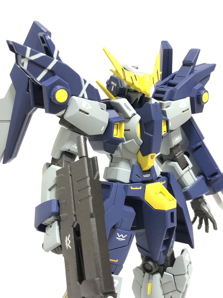 バストアップです。使用したキットは、全てHGシリーズでガンダムデュナメス、ユニコーンガンダム(ユニコーンモード)、ガンダムバルバトス、アビスガンダム、ガンダムAGEⅡマグナムSV、ガンダムAGE2です。