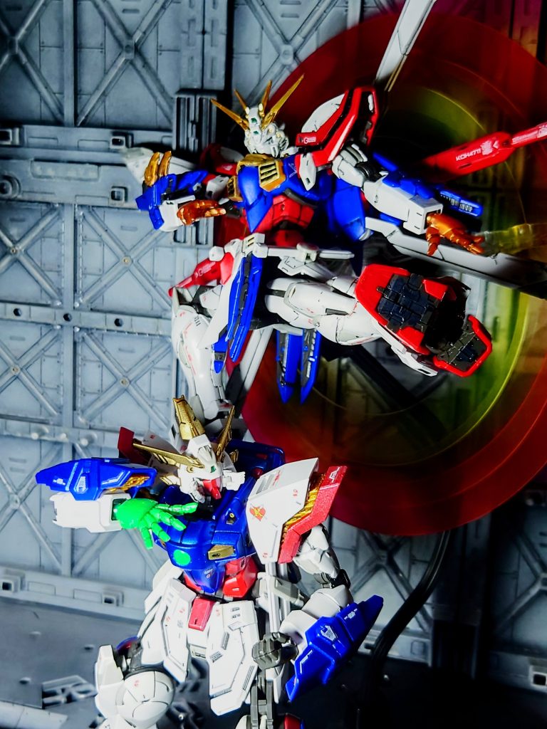 昔作ったRGゴッドガンダムと一緒に 