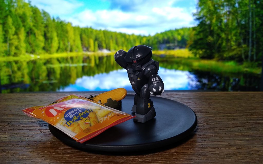 わーい　おやつのハッピーターンだ！