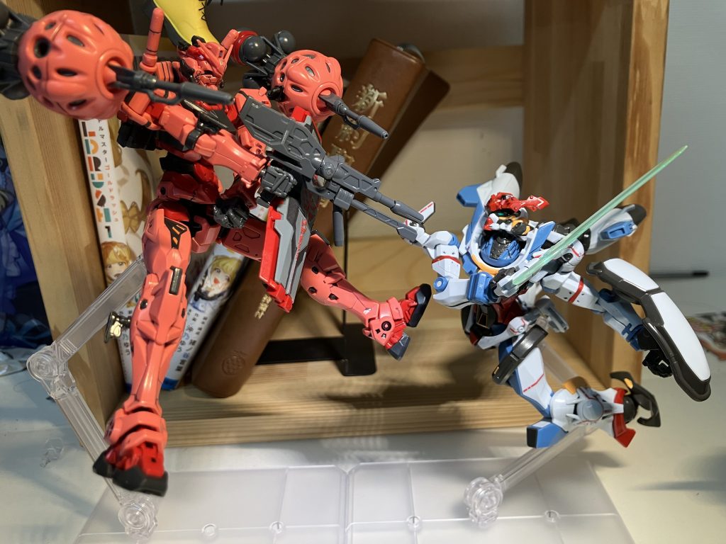 ジークアクスVS赤いガンダムショット2回目