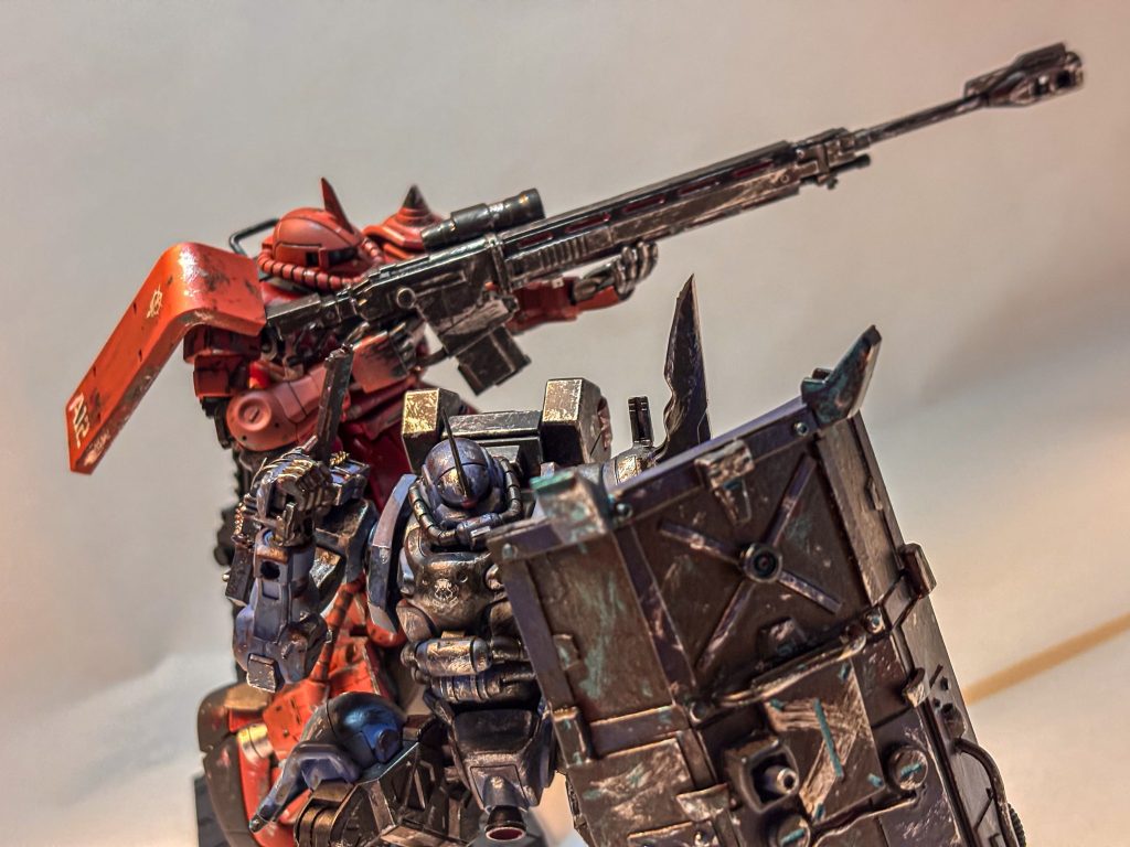 ザクを並べてMAV戦をイメージ