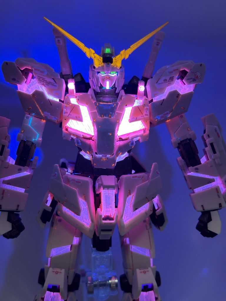 なるだけ遊びたい！RGユニコーンガンダムwith蛍光スミ入れ(グレー)