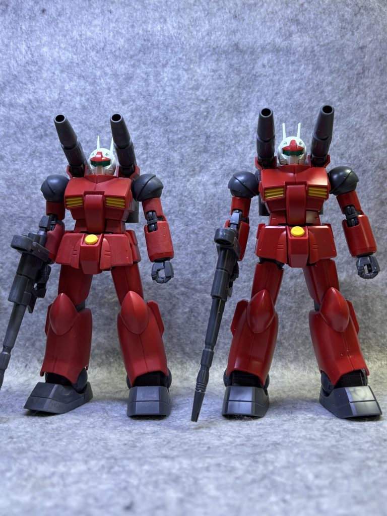 右がキット素組みで、左が調整後🛠️どっしりと安定感が増したと思っています🤔