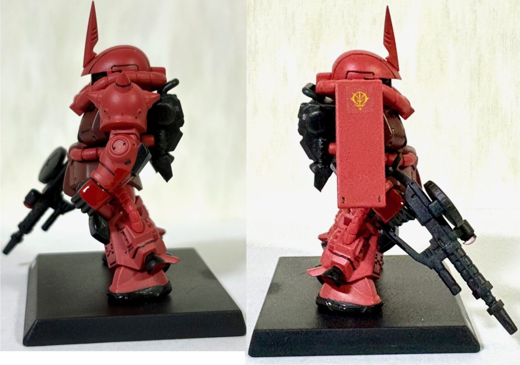 サイドビュー。右のシールドにはジオンのマークを貼っている。