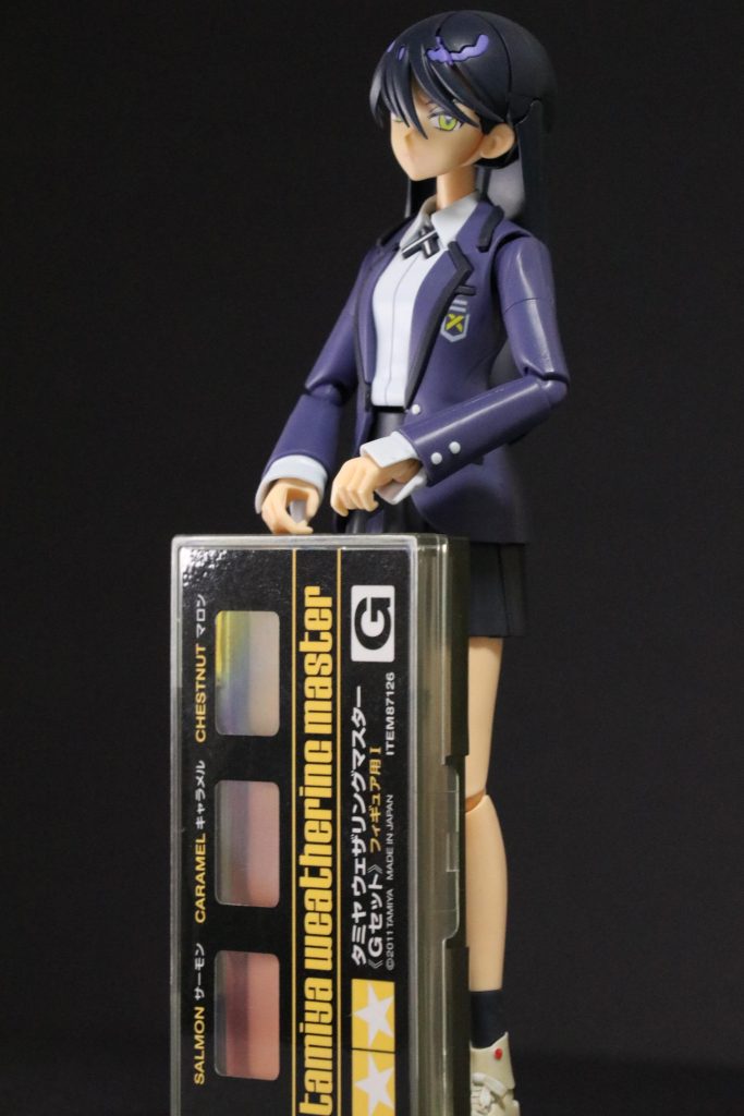 肌用にウェザリングマスターGを購入。顔や膝に陰を付けましたが、顔は髪に隠れてしまってほぼ分からないです💦