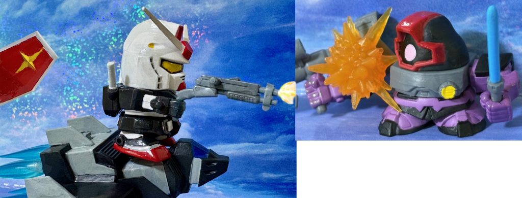 ショットガンが火を噴き、ドムの右腕を吹き飛ばした。