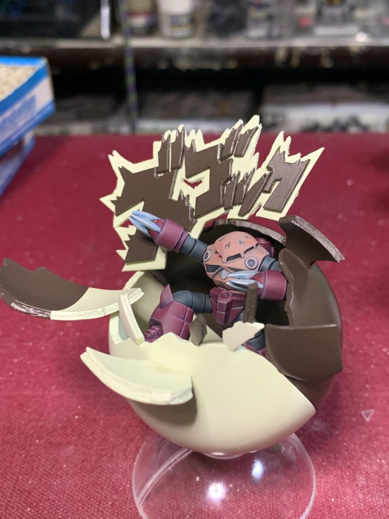 割れたチョコは瞬着で固定です。