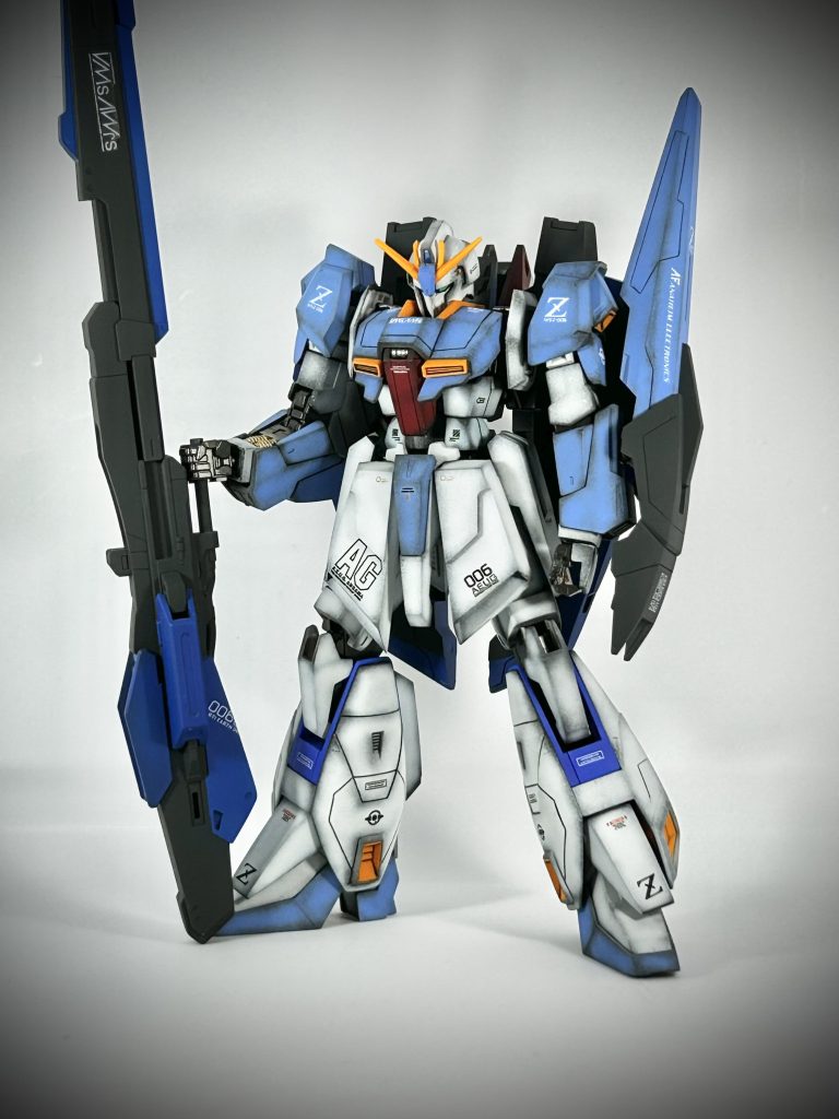 黒立ち上げ塗装は割とキツめに😆フロントスカートはライトニングゼータの時と同様、形状変更してます🫡