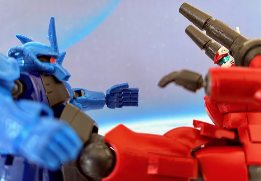 残りのグフもガンキャノン得意のステゴロ戦法で撃破した。