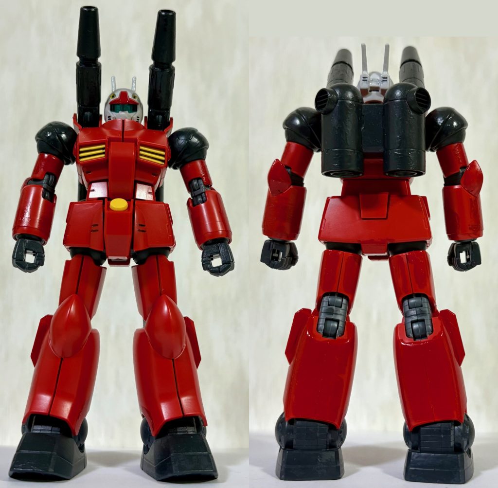 ガンキャノンといえばマッシブなフォルムが特徴な機体だが、リバイブ版は現代に合わせて少しスリムな感じにアレンジされている。