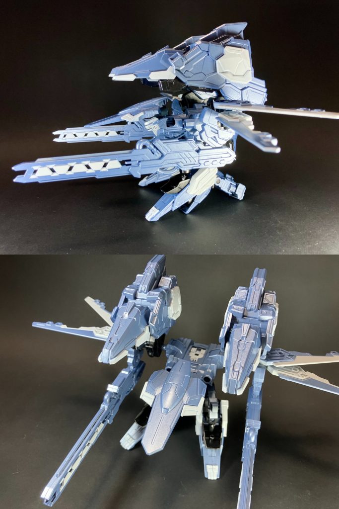 GFアームズ単機での作戦行動を可能としつつ、戦況に応じて各隊員と合体!高機動・高火力のGFアーマー形態を展開する。
