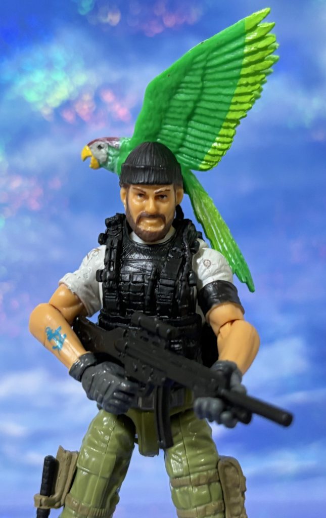 シップレックは本名「ヘクター・デルガド」で、地球連邦軍の海兵隊に所属しており一年戦争時代は七つの海を股にかけ、ジオン水泳部と戦っていた。当時の階級は「曹長」で愛機はアクアジム。この海の男は戦後、海洋警備隊員となりオウムの「ポリー（トリィではない）」を肩の上に乗せ、広大な海洋から暗い湿地帯に至るあらゆる水上の戦場でジオンの残党狩りを行っており、その腕を認められGIジョーのメンバーになった。なおGIジョーのメンバーにはそれぞれコードネームが与えられており、メンバーはお互いのコードネームで呼び合っている。