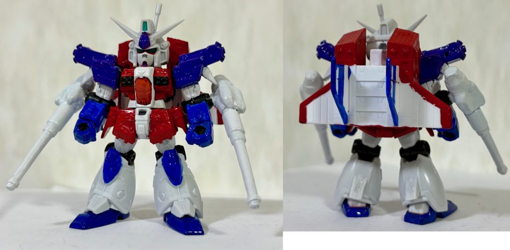 ガンダムとしての設定は戦後テム・レイがフルバーニアンをベースに「コアファイターそのものに変形できるガンダム」として開発した機体。パイロットはテム・レイの意向でブライト・ノアになった。試作機であるため、コアファイターモードが元のコアファイターより大型化してしまった。これを見たフルバーニアンの開発者のニナは「こんなの、私のガンダムじゃない・・・」と嘆いていた。