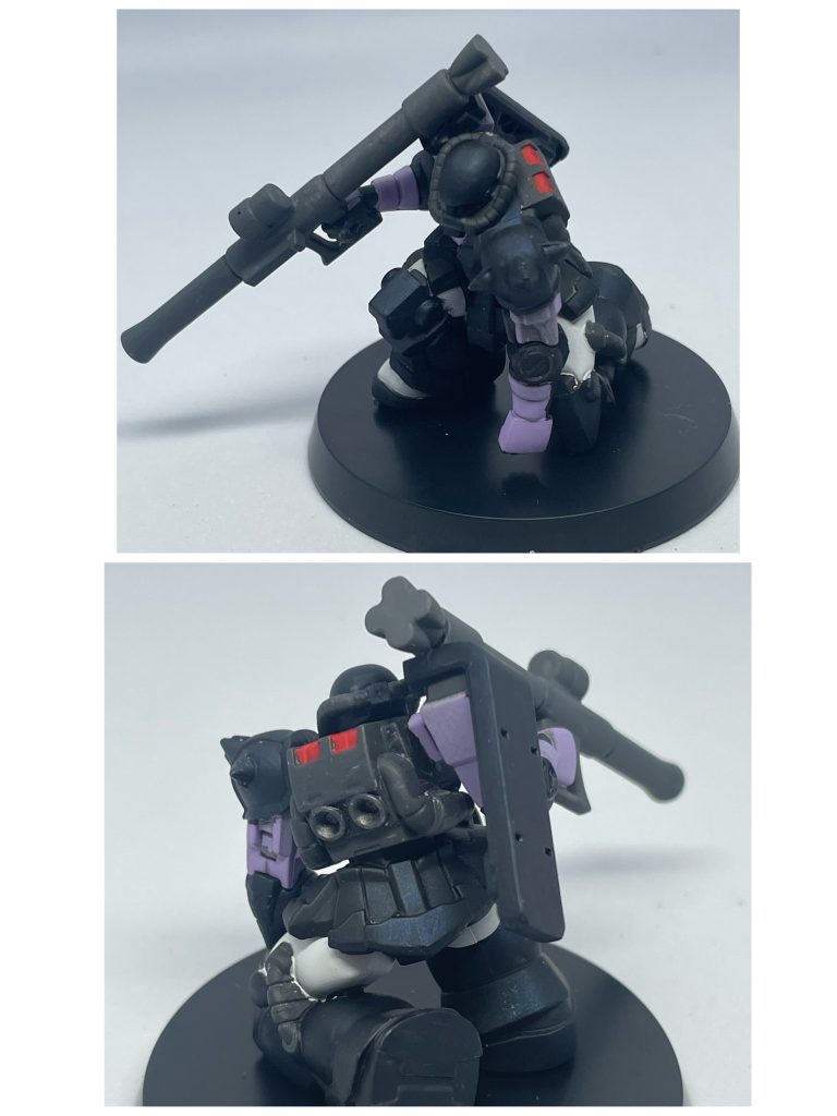 この膝立ちポーズとかプラモよりもバッチリ決まってます!塗装的にはバズーカは別パーツにして欲しかったなぁと思いました😅