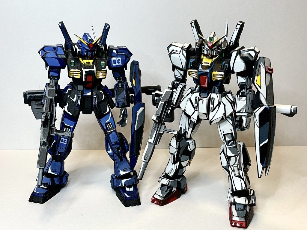 おまけショット。前回作成したガンダムMk-IIエウーゴ仕様とツーショットです。