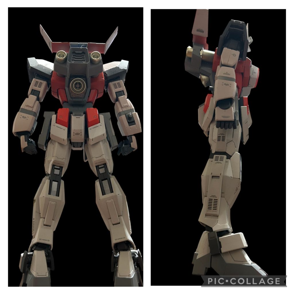 バーニアはスターブライトシャンパンゴールド。各所にハイキューパーツのデカールを貼り、半艶トップで仕上げてます。