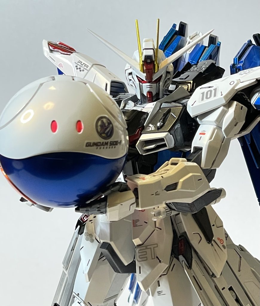 はい、フリーダムガンダムとツーショット写真。
