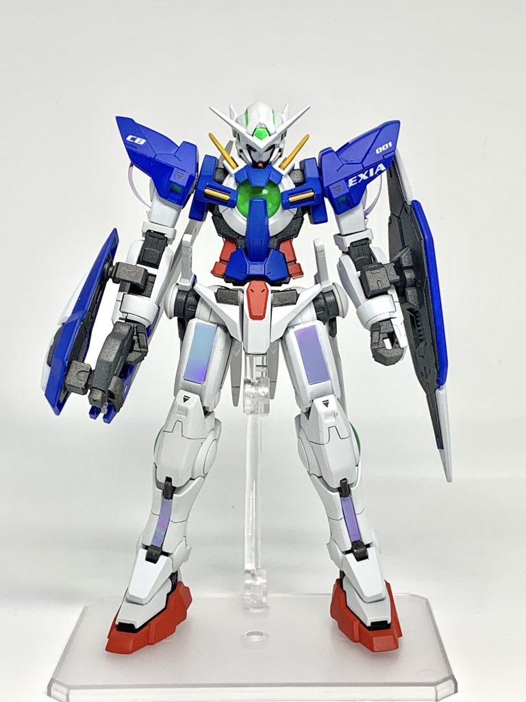 肩はそのままだと大きすぎるのでHGエクシアリペアⅡのものとミキシング首0.5mm延長、腕関節1mm短縮、堂1mm延長、太ももを3mm延長しました