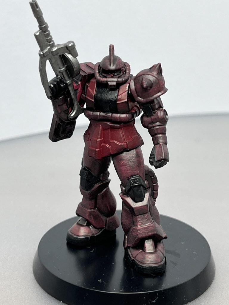 個人的に塗装やらかしたシャアザク当たらなければどうということはない！って人の機体だからあまり汚しとかしなくて良かったかも