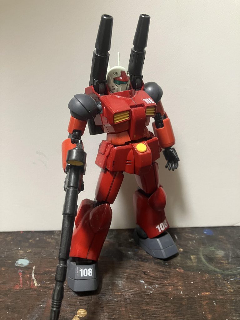 リバイブのガンキャノンで、筆塗り全塗装です。