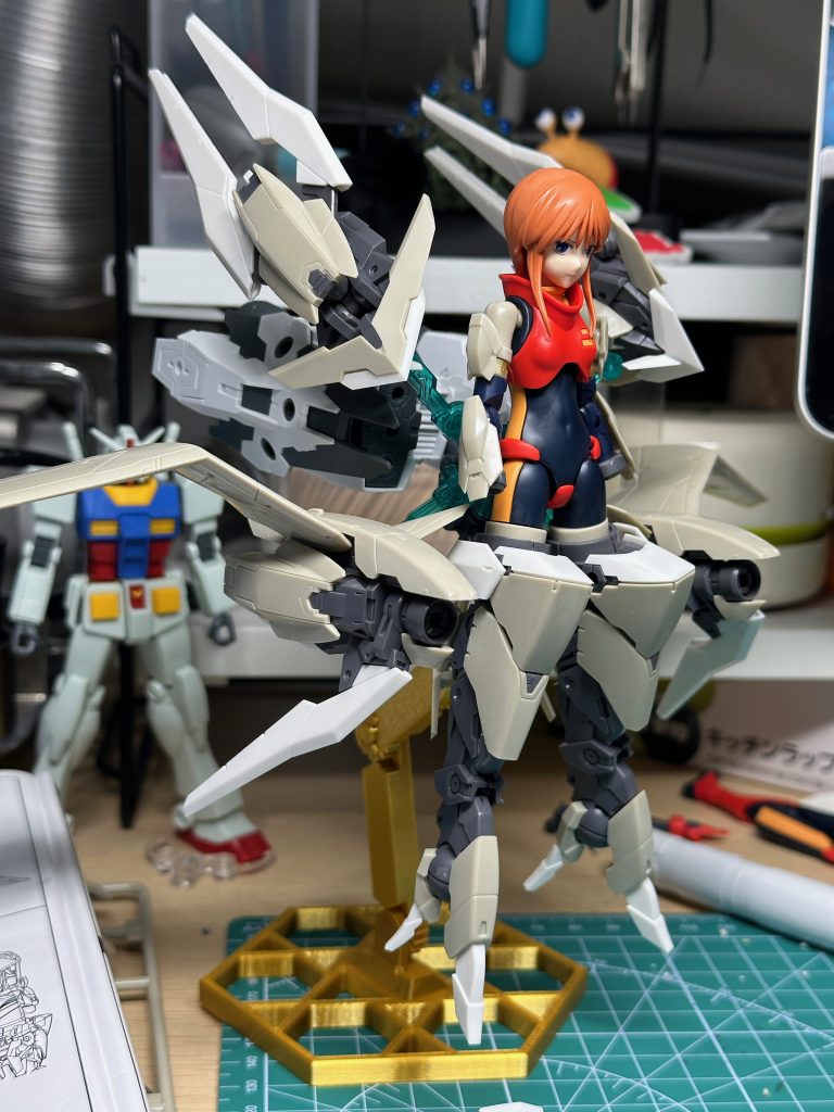 ミキシングテスト中の様子。プロペラントタンクもつけようかと思ったんですが、さすがにゴチャゴチャしそうなのでやめました。