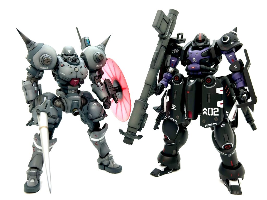 GQ版 高機動型ザクⅡ と📸 考えてみたらこれ… スケール違いになるんですよね🤔? 旧キットのデナンゾンって1/100ですもんね。あ〜ぁ RE/100でデナンゾンとデナンゲー 出してくれないかなぁ〜