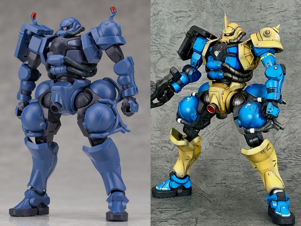 【改修内容】頭部:ブレードアンテナ追加/モノアイをHアイズに変更胸部:丸モールド、マイナスモールド追加肩部:パトランプをオミットし、スパイクアーマーに変更腰部:丸モールド、スジボリ追加腕部/脚部:丸モールド、マイナスモールド追加