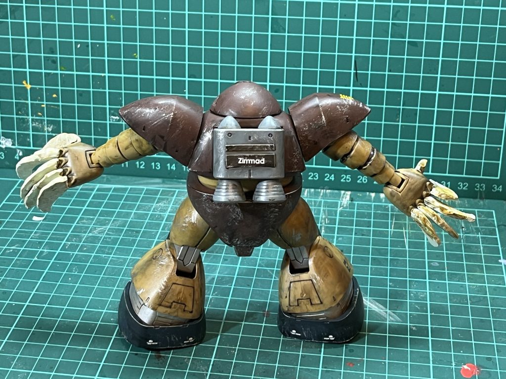 頼もしい背中写真撮ると綺麗になってしまうな。筋彫り、リアルタッチマーカー、墨入れ、ドライブラシ、デカール、つや消しトップコート