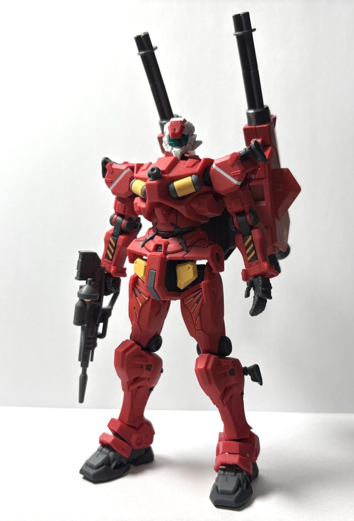 前面ー艶消しフィニッシュで、ガトリングはシャアレッドで塗装してます！