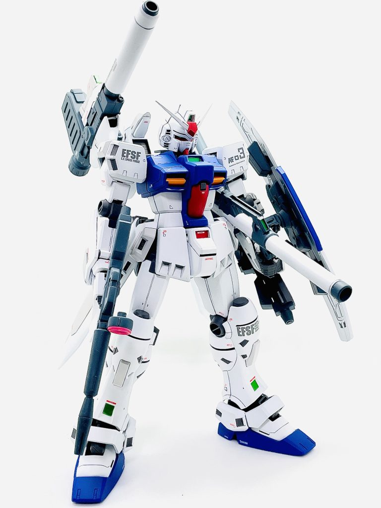 カラーリング白 ガイア EXホワイト 青 ガイア ウルトラブルー+蛍光レッド少量黄 ガイア 橙黄色武器 ガイア ブルーグレー関節 クレオス グレーバイオレット