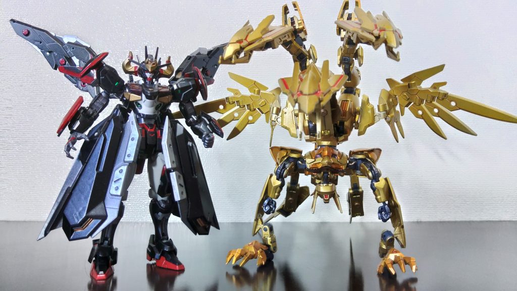 ちなみにカイゼルギラドラドはただの逆立ち変形なので普通のガンプラとあまり差がない大きさとなっています。