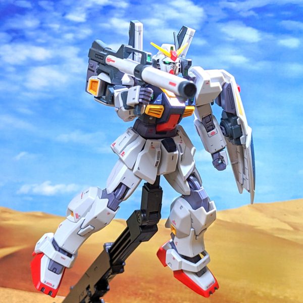 ガンダムMk-2と百式、色々な背景でお手軽撮影
