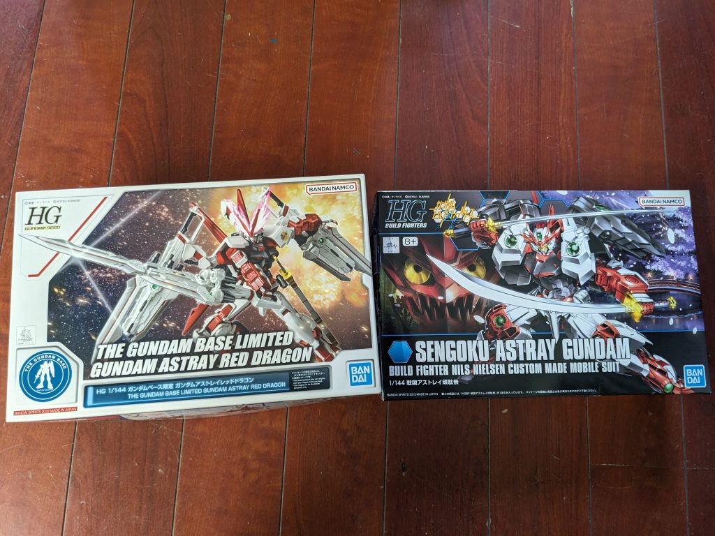 最近戦国アストレイが何度か再販していたので、積みプラしていたレッドドラゴンとミキシングしてみました。