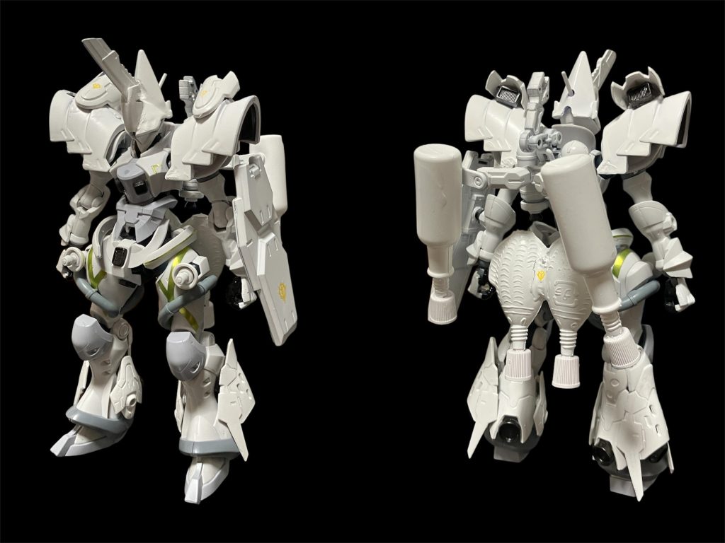 R・ジャジャ^_^エグザベがネオジオン所属時の搭乗機^_^足は30msヘヴィアーマ、頭と肩の追加パーツはヴァリアブルポッド、槍はオルフェンズ追加パーツでミキシング^_^