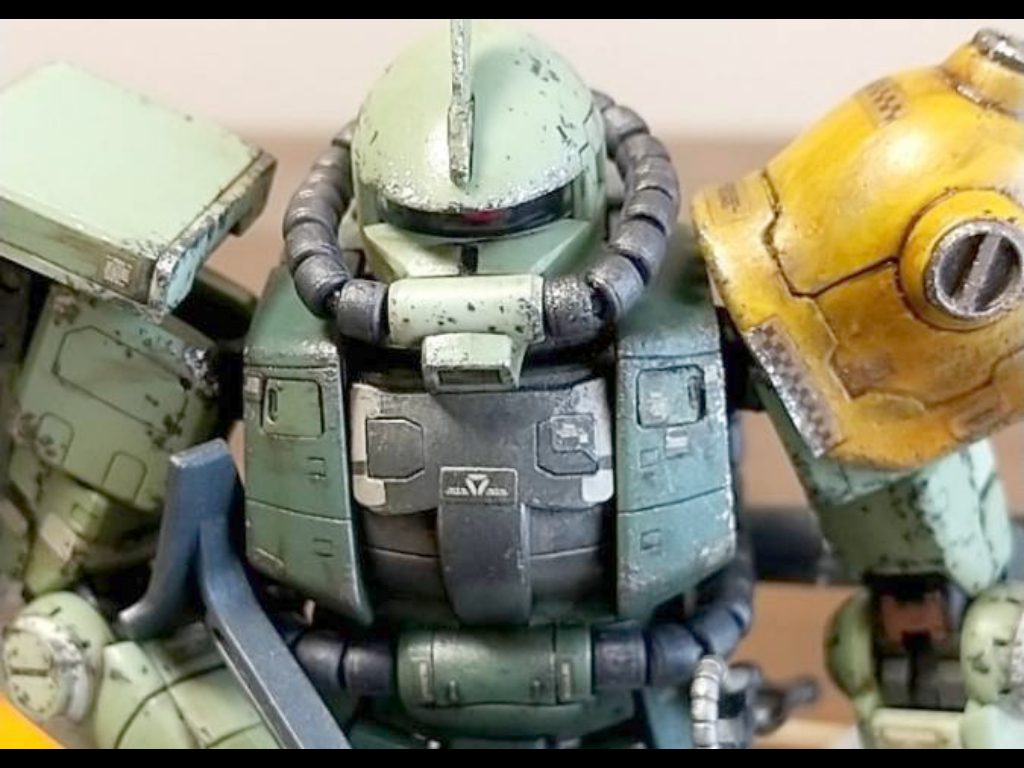 ウエザリングはほどほどにしてますまだ振り切って無いです錆垂れとチッピングとドライブラシぐらいです