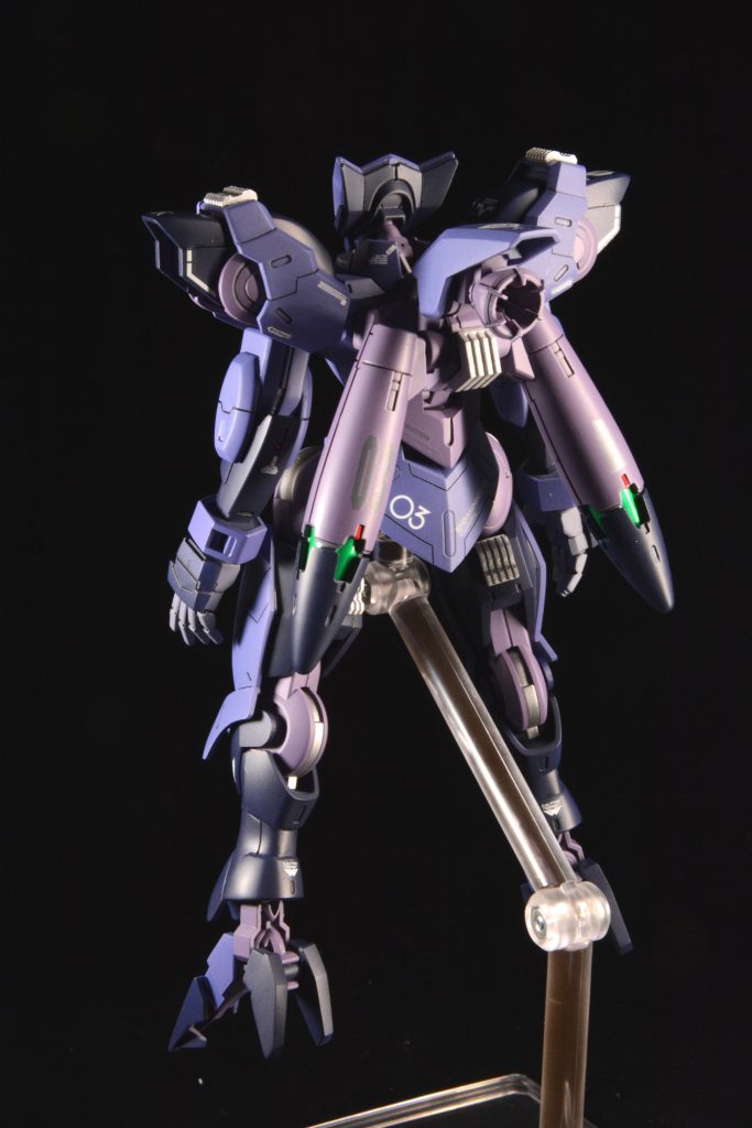 ■リヤビューメインスラスターを作り直しましたアンチドートシステム部は、下地:GXラフシルバー+コート:蛍光ブルーグリーン+蛍光イエローグリーンでパッケージのような粒子発光イメージを出したかったです