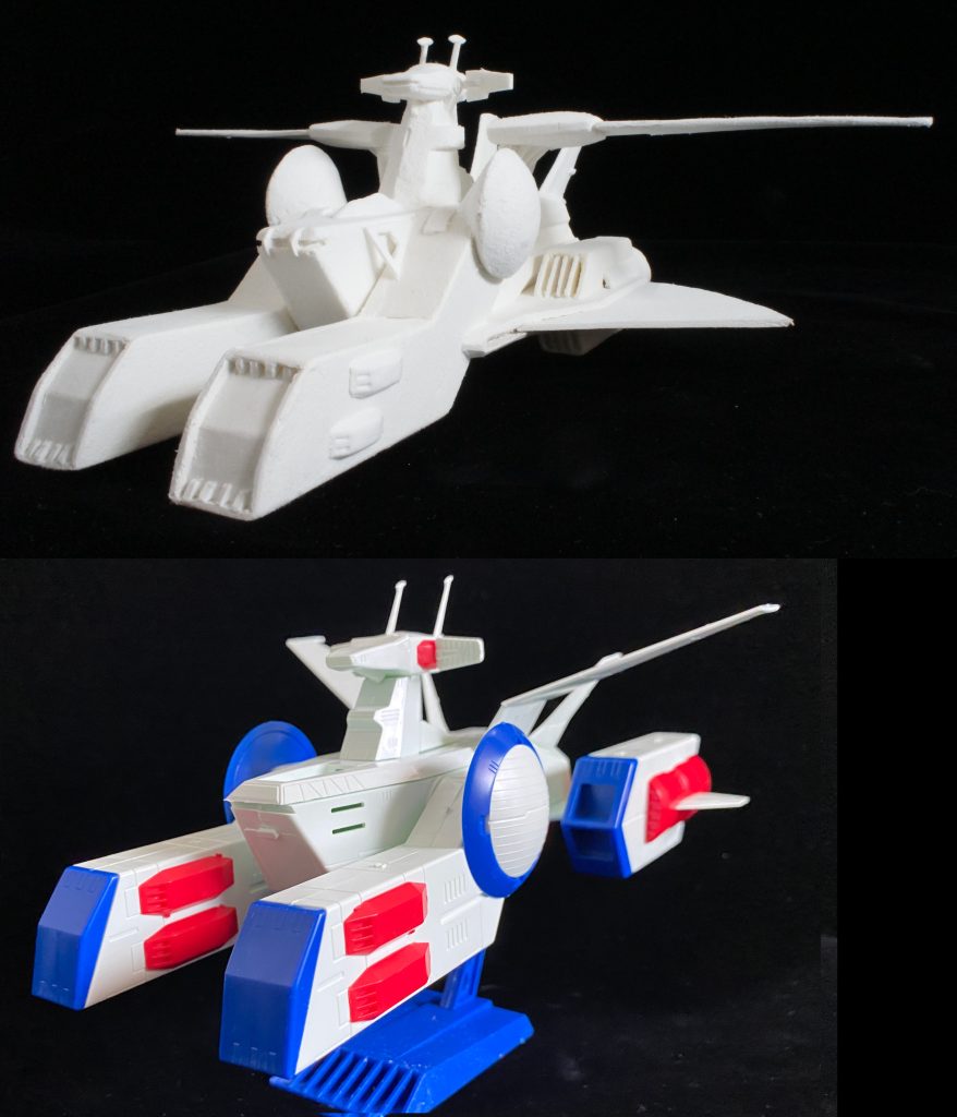 仮組み無塗装のキット。当初はキットを改造して作ろうと思っていましたが、今は、ほとんどスクラッチかなぁ~、と覚悟しています。LED電飾はやりたいですね(gundam-kao6)。1/2400ホワイトベースの時よりかは簡単なはず! https://gumpla.jp/old/1161308