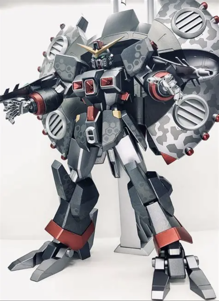 デデン！笑全身メタリック系塗料で塗装したのでロボット感出てるかな？笑本体黒→GXメタルブラック本体赤→プライマリーメタリックレッド本体濃いグレー→フレームメタリック[2]本体薄いグレー→ブライトシルバーMA頭→スターブライトアイアンと、ざっとこんな感じです😊今回は半光沢仕上げにしてみました✨