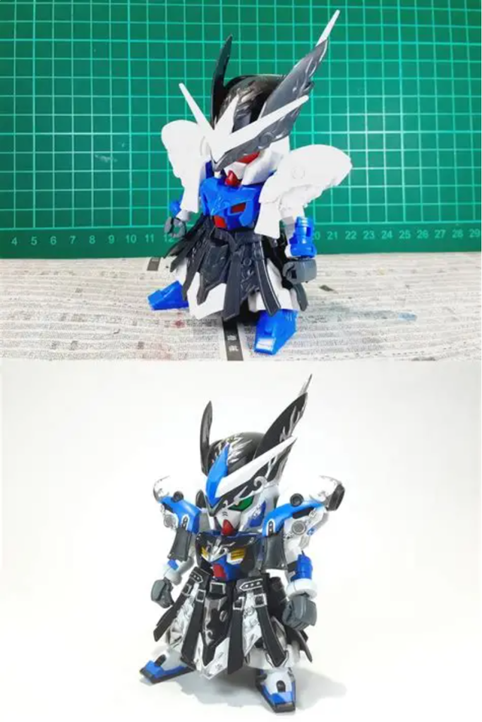 塗装前との比較基本的な加工は全体のシャープ化、肉抜き処理。フロントアーマーは可動できるように改造してます