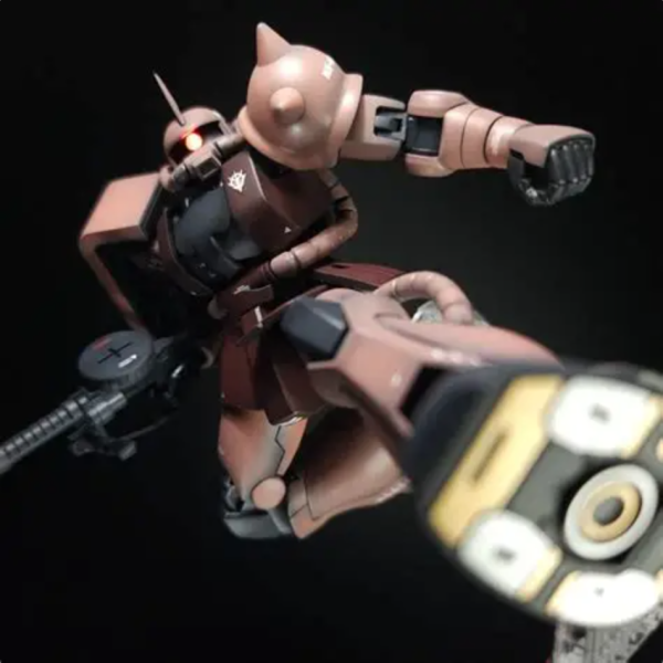 HGUC 1/144 シャア専用ザクII 「(個人的)完全版」初デカール&焼け塗装&細部筆塗り追加！
