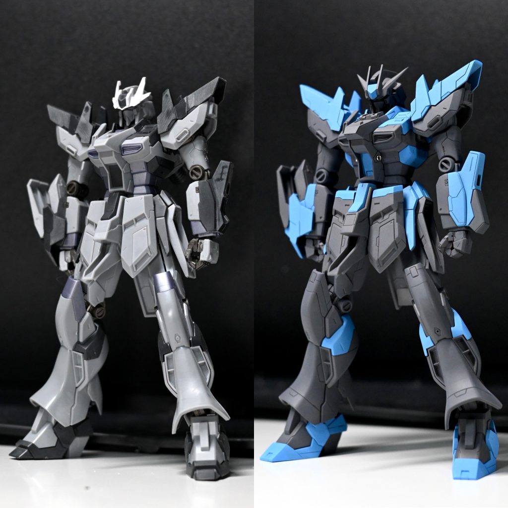 本体のサフ状態。なんかこのままの配色でもいいのでは、とこの時は本気で思っていました。笑