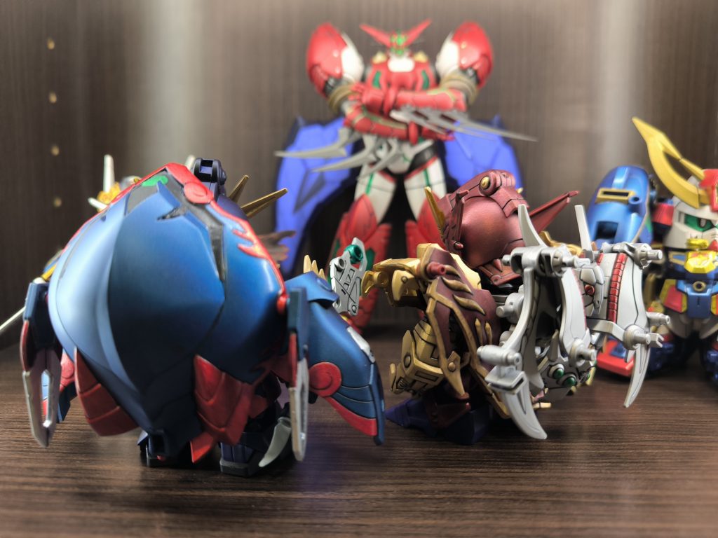 この2体、ランドセルが凄いなww郭嘉ヴァサーゴカラーレシピレッド…GXメタルブラッディレッドゴールド…クレオスゴールドゴールド部分塗装…Gマーカーレッドゴールドシルバー…クレオスシルバーブルー…タミヤディープメタリックブルー胸部、手…タミヤライトガンメタリックグリーン…ガイア蛍光イエローグリーン仕上げにMr.スーパースムースクリアつや消しで仕上げました。レッドの色がホンマに決まらんくて、でもヴァサーゴらしい色に仕上がりました!(*´∇`)ノ ではでは~