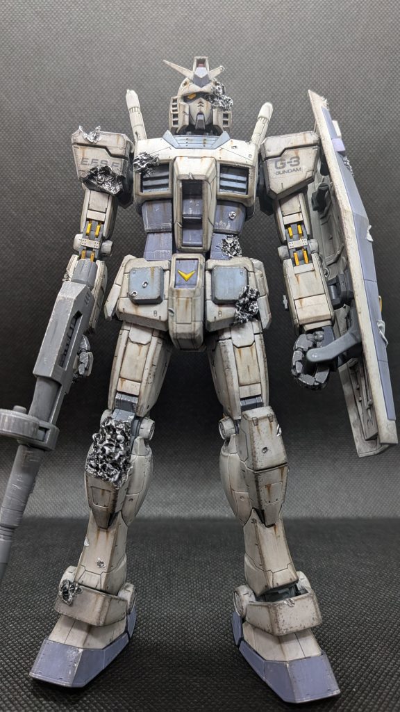 G-3っていい色ですよね、兵器って感じがします✨️今回も部分塗装した後にスミ入れ、つや消し、ウェザリングマスター、ウェザリングマスター、リアルタッチマーカー、ドライブラシ、最後にダメージ加工で終了です。