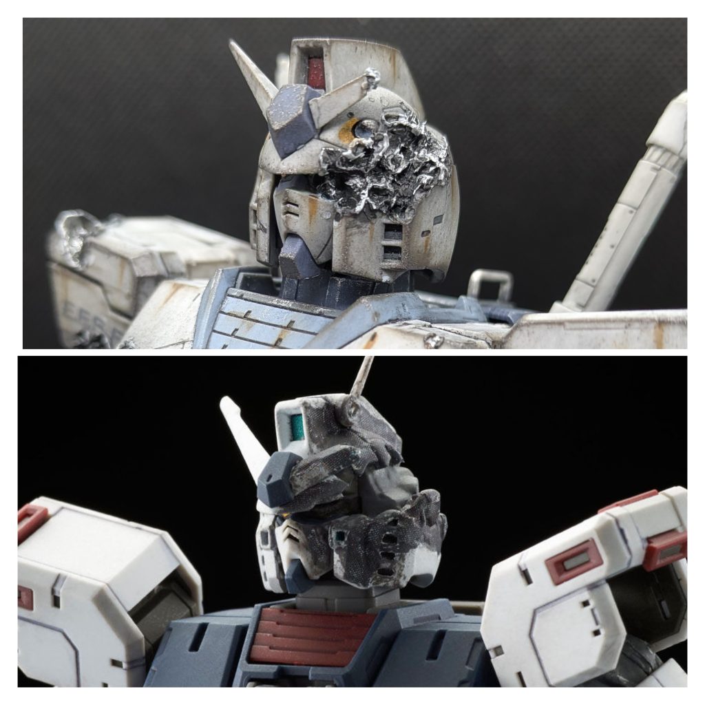 顔はフルアーマーガンダムをイメージ。「まだだ!たかがサブカメラをやられただけだ!」