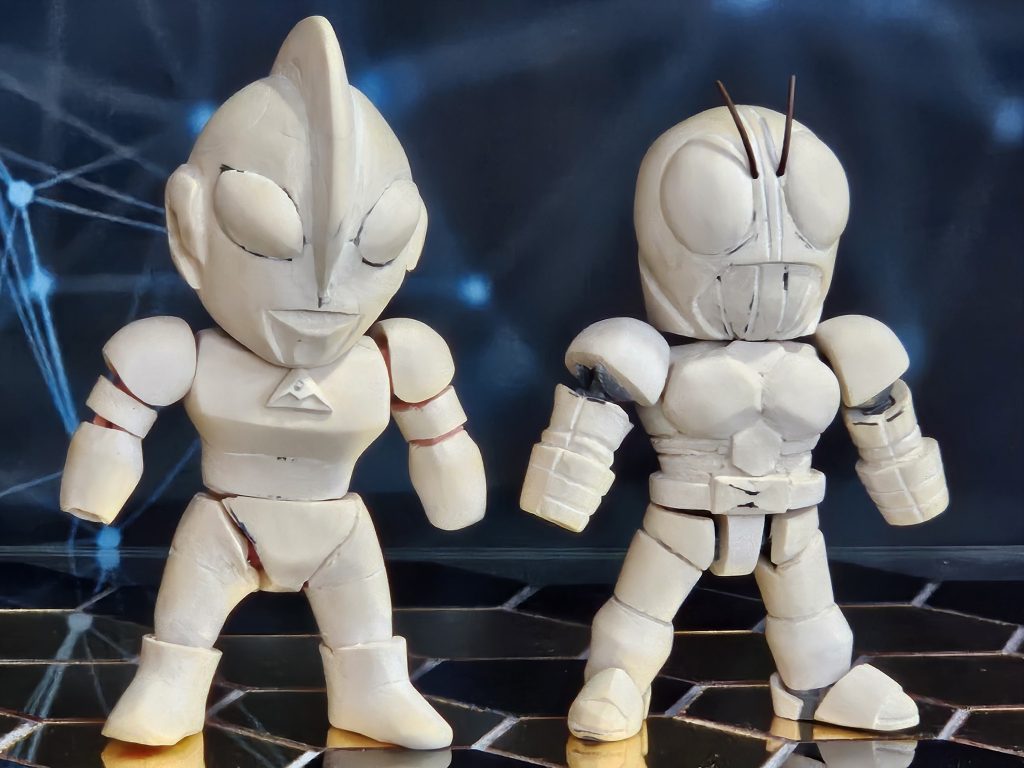 ウルトラマンG&仮面ライダー系はクロスシルエットフレームを素体にスクラッチ。