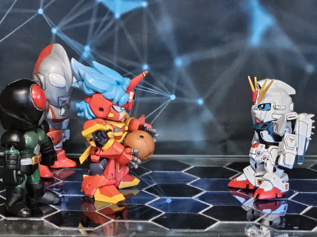 そこにバンプレストオリジナルキャラクター戦士ロア。仮面ライダーRX、ウルトラマンGが加わり。久しぶりに何かやらないか?という話になり、メンバー集めをはじめた。