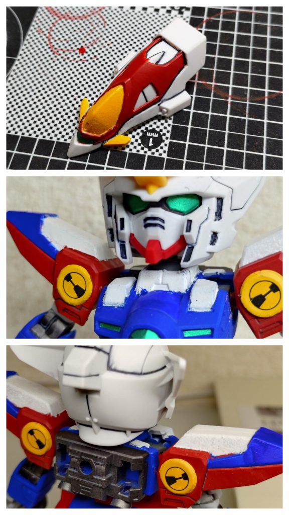 極力シールを使わずに…を目標に、色分けに挑戦。マスキングが甘いのか、境目が粗いです。