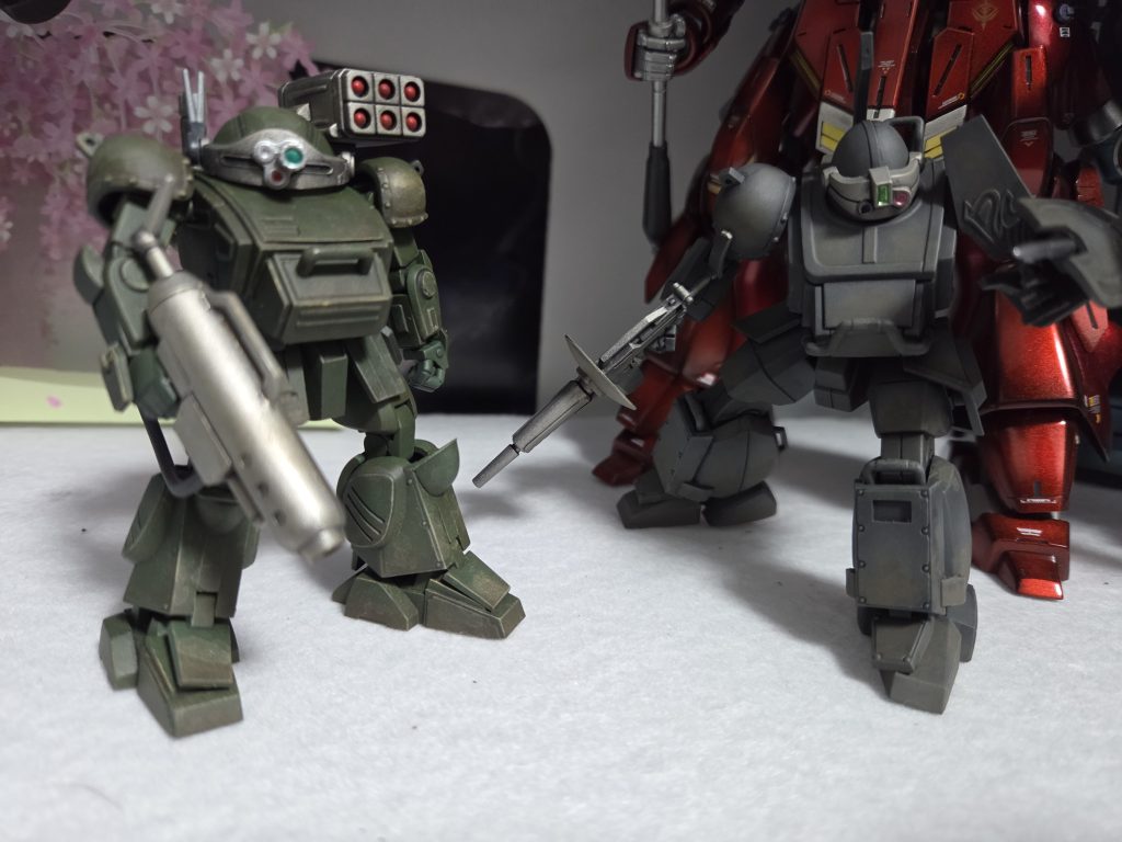 最近ハマってしまったボトムズのスーパーミニプラを彼らのせいでガンプラが進みません(笑)汚しが似合うな